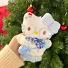Nuevo Llavero de Peluche Original Hello Kitty Invierno Nuevo Conjunto Cálido Colgante de Bolsa de Regalo Gato Kt