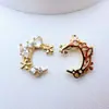 Pingente Oco com Padrão Colorido Eletrodepositado Zircônia Microincrustada Banhado a Cobre Acessórios para Pulseira Colar DIY