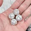 Bola de diamante incrustada con cuentas de cristal de pedrería, cuentas con agujero, cuentas espaciadoras, hechas a mano, material para colgante de pulsera de mano, accesorios de joyería DIY al por mayor