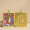 Ventas Directas de Fábrica Thangka Dorado de Colores Zakhiram Thangka Santo Patrón Caja Gawu Thangka Mitad Dorado Pintado a Mano Sala de Transmisión en Vivo