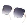 Librito Rojo Cara Grande Delgado Elegante Gafas de Sol con Protección Solar para Mujer Nueva Llegada Sin Montura Borde Cortado Gafas de Sol para Hombre Protección UV
