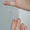 Plata de Ley S925 Chapada en Oro de 18K Cadena para Clavícula Mobius Elegante Colgante Versátil Lujo Ligero Avanzado Simple Niche Set