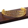 2-7010 Pulseira de Cobre para Mulheres, Pulseira Aberta Ajustável em Forma de C, Acessórios de Joias Femininas, Coroa de Cabelo de Jade, Colar