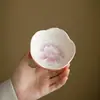 Caneca Cerâmica Mestra Pintada à Mão com Papoula em Cor de Esmalte Inferior, Xícara de Chá com Borda Florada, Novo Conjunto de Chá Estilo Chinês com Alto Valor Estético