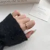 Estilo Luxo Leve, Elegante Corrente de Zircônia em Forma de Diamante, Anel Aberto Ajustável Vazado, Anel de Dedo Indicador de Alto Padrão Nicho para Mulheres