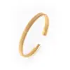Pulsera de Acero Inoxidable Trenzada con Cable de Acero Abierta Elástica para Joyería, Electrochapada al Vacío, de Venta Caliente Transfronteriza, en Stock, al por Mayor