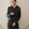 Nuevo Cárdigan de Cachemira para Mujer con Capucha Suelto de Punto Chaqueta Sudadera de Punto Otoño e Invierno Top Elegante para Mujer