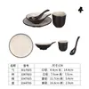 Série Nuanyang de Louças de Melamina Criativo Hotel Churrascaria Restaurante Configuração de Mesa Conjunto de Quatro Peças de Pratos, Copos e Colheres Conjunto Combinado