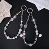 Corrente de Celular de Vidro Cristalino em Forma de Floco de Neve Estilo Luxo Leve, Pingente de Vida Marinha, Chaveiro Original DIY Anti-Perda para Bolsa