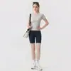 Roupa de Yoga Respirável Nova de Verão, Roupa Externa de Manga Curta Ajustada de Secagem Rápida para Esportes e Corrida, Roupa Fitness, Conjunto de Yoga para Mulheres