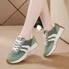 Zapatos de Mujer de Tallas Grandes Transfronterizos, Nuevos Zapatos Deportivos de Cuero Transpirables, Estilo Coreano Casual de Suela Gruesa Suave para Correr Tipo Papá
