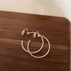 Pendientes Grandes de Diseño Lineal Minimalista con Diseño de Espiral para Mosquitos Giratorio, Aros Lisos de Nicho, Pendientes Versátiles Únicos Exquisitos de Moda sin Perforar