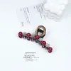 Pinza para el Cabello de Camelia con Perlas y Pedrería de Lujo Ligero en Varios Tamaños para Mujer, Accesorio para el Cabello de Moda y Elegante para la Parte Trasera de la Cabeza, Pasador, Pinza de Tiburón