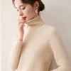 Suéter de Cashmere Baicai Rong com Gola Alta Feminino Outono Inverno 2026 Novo Slim Fit Cor Sólida Camada Interna Camisa Base de Tricô