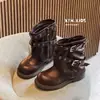Nuevas Botas Infantiles Otoño 2026 Moda y Estilo Hebilla de Cinturón Botas Individuales para Niñas con Tachuelas Botas de Moda