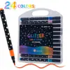 Caneta Marcadora Glitter Ponta Preta Ponta Macia Modelo Novo Transfronteiriça para Crianças e Estudantes, Desenho Artístico, Marca-Texto Feito à Mão, Graffiti no Atacado