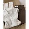 Estilo Old Money Color Avena Cuello Alto Manga Larga Top de Punto para Mujer Principios de Otoño Único Hermoso Adelgazante Top Base
