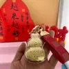 Llavero Dorado, Oro Puro 999, Colgante para Teléfono Móvil, Bendición del Oficial Celestial, Calabaza de la Suerte, Colgante para Bolso, Regalo del Festival de Primavera