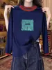 Camiseta de Manga Larga Versátil de Moda Nueva para Mujer 2026 con Cuello y Puños de Algodón Puro en Colores Contrastantes, Adecuada para Primavera y Otoño