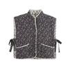 Chaleco de Algodón Acolchado con Cuello Alto Estampado Reversible para Mujer Chaleco Personalizado Estilo Europeo y Americano Transfronterizo Otoño e Invierno Nuevo