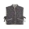 Comercio Exterior Transfronterizo Ropa para Mujer Otoño e Invierno 2025 Estilo Europeo y Americano Chaleco de Algodón Reversible Estampado Chaleco para Mujer