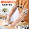 Mangas Desechables Son Impermeables, a Prueba de Aceite, Resistentes al Desgaste, Mangas de Plástico Pe Engrosadas, Mangas de Cocina para Lavar Platos y Hacer Tareas, Mangas Protectoras Resistentes a las Manchas