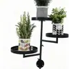 Suporte de Flores Interno Transfronteiriço Personalizado Suporte de Plantas Rotativo para Janela Suporte de Metal de 3 Camadas Suporte de Plantas de Parede Decoração Multifuncional
