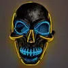 Máscara Luminosa Amazon Fria Transfronteiriça 20.22 milhões Festa de Halloween Máscara de Crânio LED Máscara de Terror