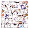 50 Pegatinas Originales de Fantasma Pequeño de Halloween para Niños, Caricatura, Manual de Bricolaje, Decoración de Fiesta, Impermeables, Sin Infracción
