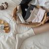 Calcetines de Perrito Afelpados de Dibujos Animados para Mujer 2025 Otoño Nuevo Estilo Calcetines de Hilo de Puntos a Media Pantorrilla Estilo Universitario Calcetines Caídos con Borde Enrollado para Mujer