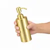 Frasco Redondo Dourado de Álcool Gel, Dispensador de Loção/Gel de Banho de Aço Inoxidável 304 de Alta Qualidade para Hotel