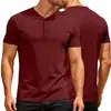 Camiseta casual deportiva de manga corta para hombre, color liso, cuello en V, transpirable, que absorbe el sudor, ligera, talla europea, de la marca TEMU