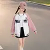 Jaqueta Esportiva Infantil Outono Novo Estilo Primavera e Outono Infantil Estilo Coreano Casual Uniforme de Baseball Top para Menina do Ensino Fundamental