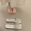 Sandalias Exquisitas de Pedrería Estilo Francés para Mujer, Nuevo Modelo Verano 2026, Sensación de Alta Gama, Pantuflas sin Cierre para Combinar con Vestidos, Sandalias Planas