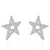 Brincos elegantes de luxo assimétricos de estrela de cinco pontas, brincos criativos de estrela com zircônia brilhante