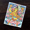 Pintura thangka dourada pintada à mão cinco ye Huang Cai mãe verde grande céu preto benmingfo thangka pintura núcleo tela especial