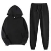 Nuevo conjunto de sudadera con capucha estilo europeo y americano, sudadera con capucha casual de corte holgado y pantalones de chándal, conjunto versátil de dos piezas