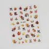 Nuevas pegatinas de arte para uñas transfronterizas: estilo bosque de cuento de hadas otoñal con hojas de arce, zorro de fuego, hongos de cosecha y hojas de ginkgo