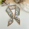 Pañuelo de Seda con Ambiente Coreano, Estilo Nuevo, Pequeño Pañuelo Decorativo Elegante, Pañuelo para la Cabeza Floral, Diadema, Goma para el Cabello, Correa para Bolso, Cinta