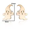 Pendientes geométricos simples de acero inoxidable 304, versátiles y únicos, aretes lindos de animales pequeños zorro dinosaurio al por mayor