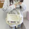 Bolsa Grande de Aula Bolsa Mensageiro Transparente Feminina Simples Versátil Bolsa de Ombro Transversal Estilo Faculdade Tendência Bolsa para Dor