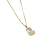 Collar de Zirconia Cuadrada de Diseño de Nicho de Lujo Ligero Nuevo Estilo Dulce Versátil Cadena para Clavícula Joyería al por Mayor