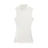 Ropa de Mujer al por Mayor Transfronteriza Estilo Europeo y Americano Color Sólido Sin Mangas Cuello Alto Medio Chaleco Cálido Verano Nuevo Top Ajustado