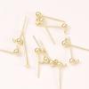 S925 Agulha de Prata Banhada A Ouro Real 18K Fechado Feijão Orelha Agulha com Pendurado Rodada Bead Orelha Agulha Brincos Brincos Diy Jóias