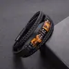 Pulsera de Piedra Ojo de Tigre de Venta Caliente Transfronteriza Europea y Americana para Hombres, Pulsera de Cuerda de Cuero Trenzada Multicapa, Pulsera de Cuero de Moda y Versátil