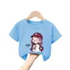 Camiseta de Algodón Puro para Niñas 2026 Nueva Elegante Dibujos Animados Manga Corta Verano Holgada Versátil Superior para Niños Mayores Moda Estudiante