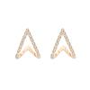 Pendientes Triangulares Geométricos de Moda Estilo Coreano para Mujer, Pendientes de Pedrería a la Moda para Estudiantes, Pendientes Dulces y Elegantes, Accesorios de Moda