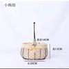 Cesta de flores pequeña portátil de hierro, arreglo floral, cesta de flores secas tejidas de ratán, decoración de sala de estar, accesorios de fotografía, cesta de flores