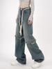 ¡Un disparo real! Diseño Vintage Sentido Nicho Cintura Alta Borde Crudo Jeans Mujer Calle Alta Hip-Hop Holgados Adelgazantes Rectos Pantalones