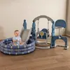 [Escada para Bebê com Escorregador para Uso Familiar Interno e Externo, Balanço para Crianças, Piscina de Bolinhas para Bebê, Bolas Oceânicas]
